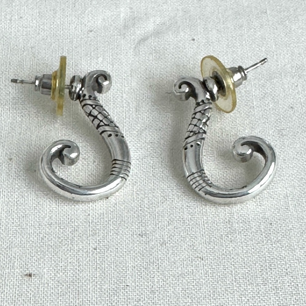 Brighton Etched Silver Swirl Earrings